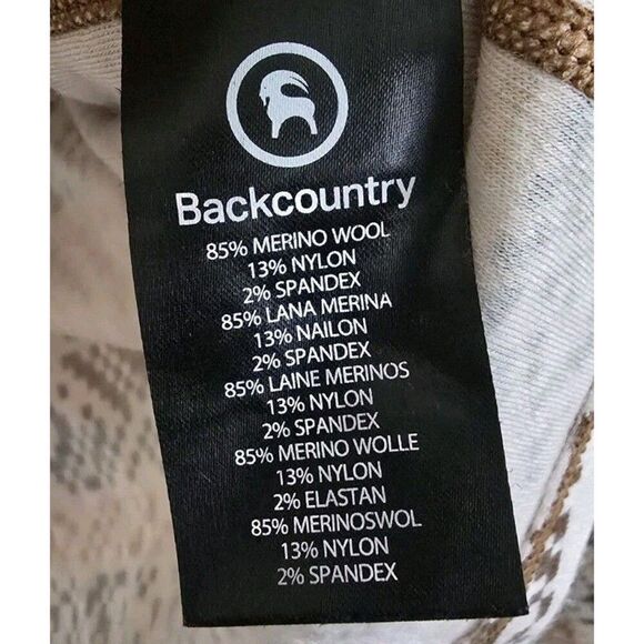 Backcountry Merino Wool Shirt Men's Small Printed 1/4 Zip Pullover Base Layer - Picture 6 of 8